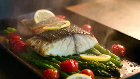 Baked Cod with Asparagus and Cherry Tomatoes
