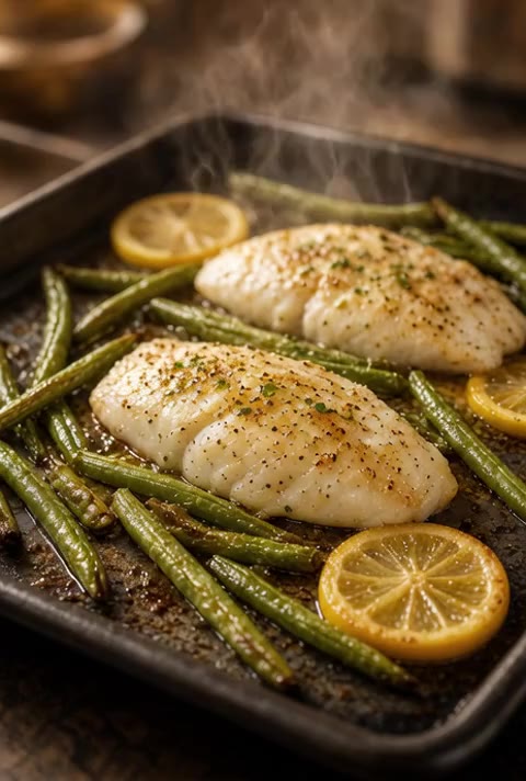 Baked Tilapia with Green Beans