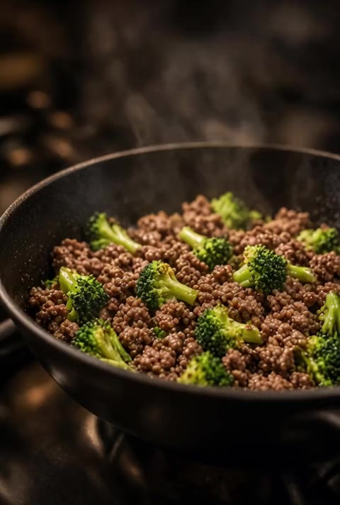 Ground Beef Broccoli Skillet